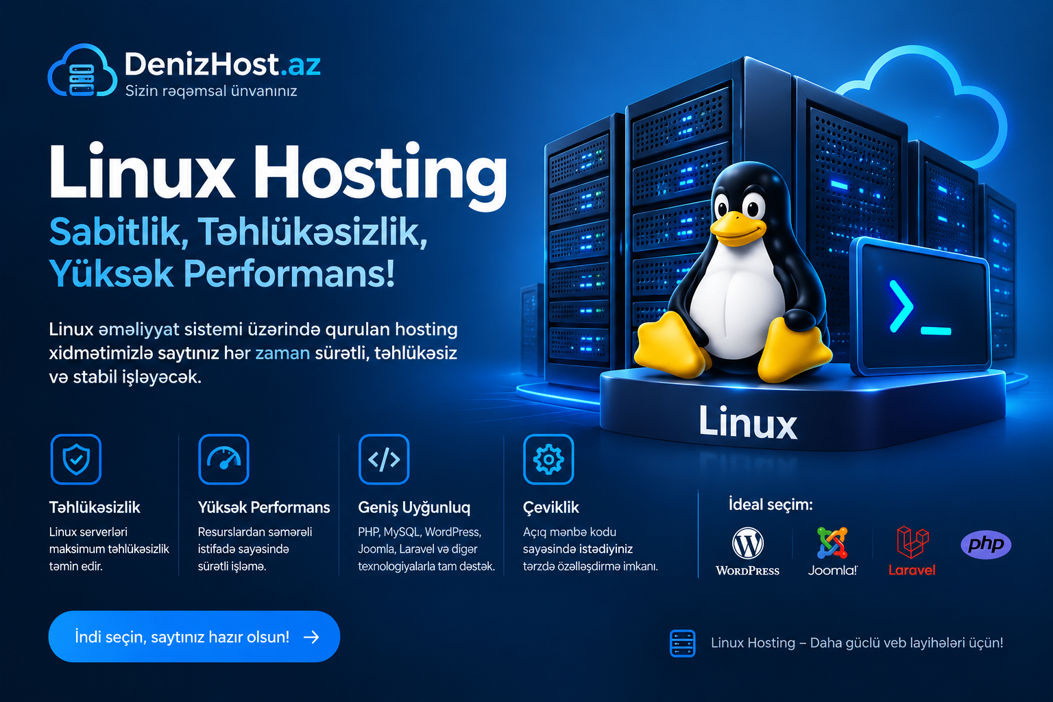 Linux Hosting – Sürətli və Etibarlı Seçim